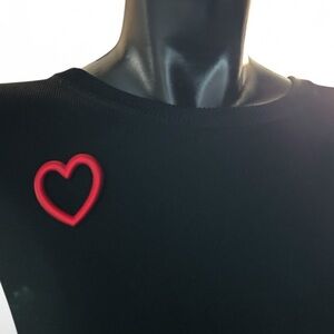 Red Heart Shaped Metallic Valentine’s Day Pin Brooch